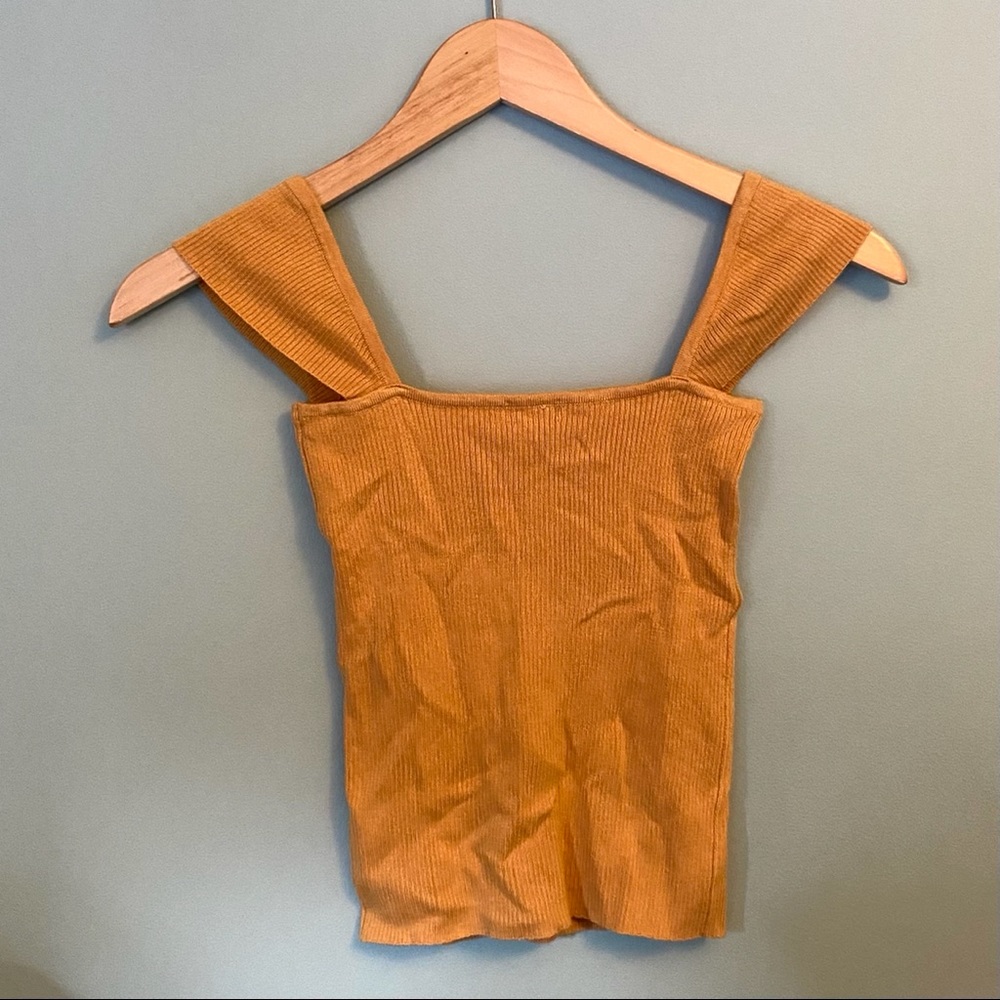 Garage Yellow Off the Shoulder Tank Top